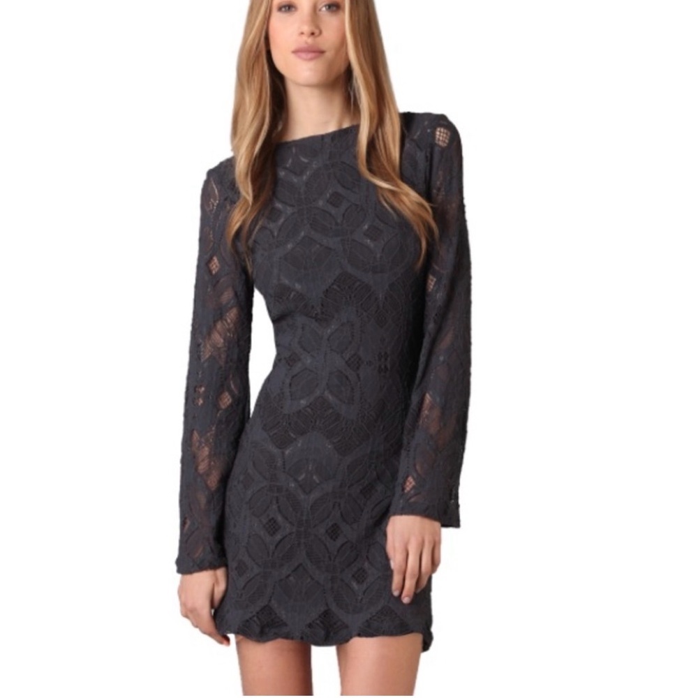 Nightcap by Carisa Rene Priscilla Vintage Long Sleeve Black Lace Dress